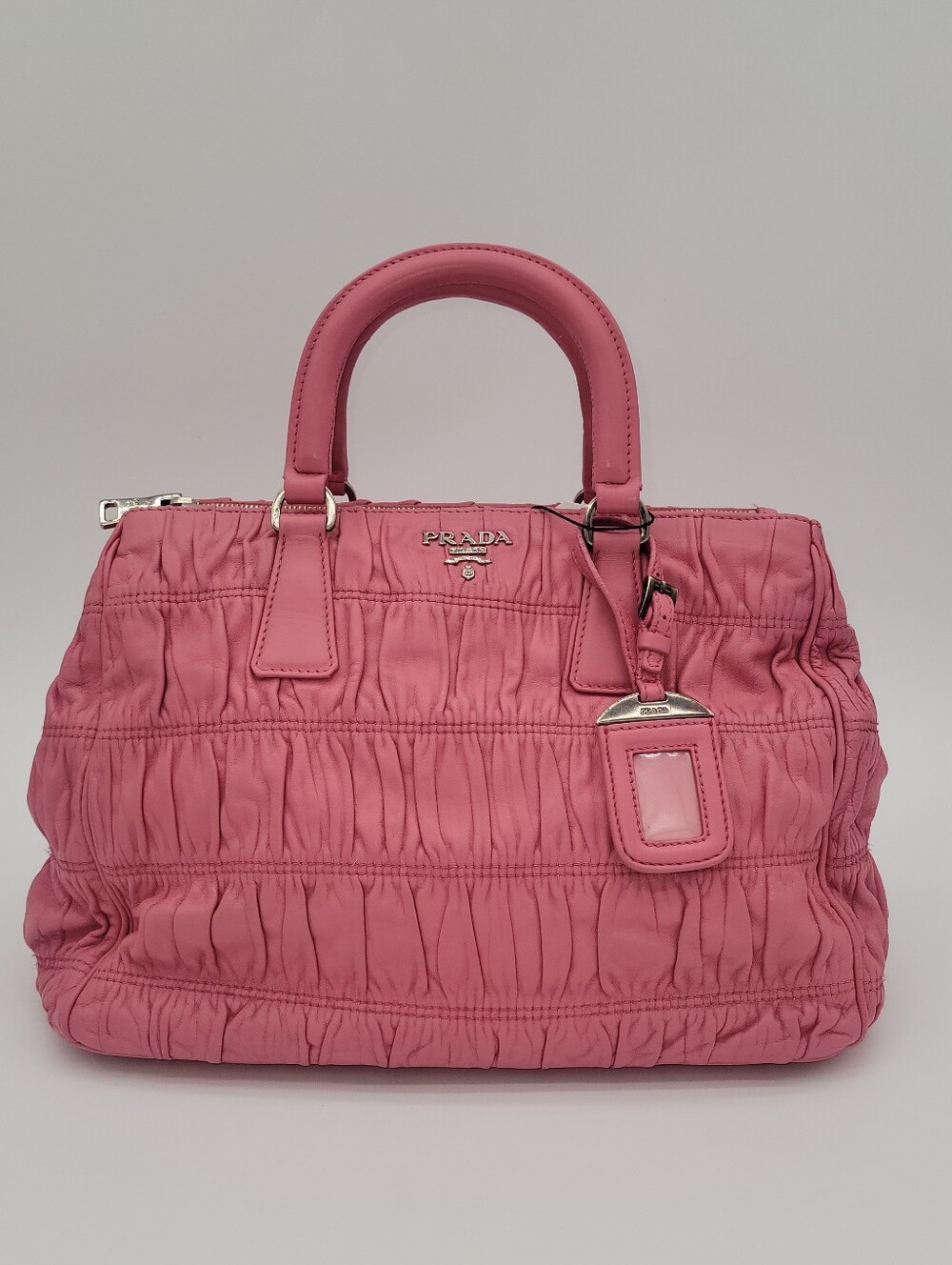 Prada Pink Nappa Gaufre Leather Tote Bag